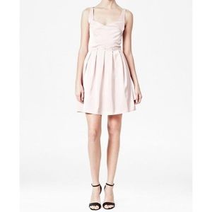 Pink sateen sleeveless dress